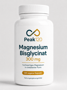 Magnesium Bisglycinat 300mg, Peak120, 120 Kapseln, 2 Monatsbedarf