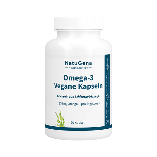 Omega-3 vegan aus Algen mit EPA & DHA, Natugena, 90 Kapseln, 1 Monatsbedarf